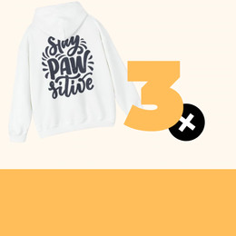 Produktbild von Hooded Sweatshirt "Stay Pawsitive" Bundle X3 [Weiß]