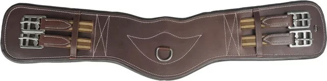 Horka Dressur-Gurt aus Leder braun/silber – Bild 1 von 2