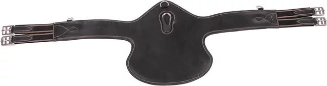 Horka Sattelgurt aus Leder mit Bauchschutz – Bild 1 von 2