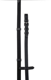 Produktbild von Horka Zügelgewebeband mit Anschlägen schwarz/silberfarbenes Pony - 250 cm