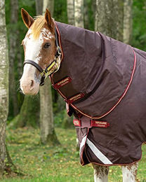 Produktbild von Horseware Amigo Turnout 1200D Hood Medium 150g - Brown/Red - 150 g