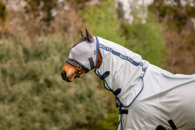 Produktbild von Horseware Mio Fliegenmaske klein Pony Lunar Rock Marineblau