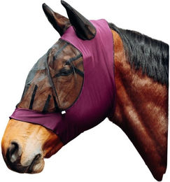 Horze Pferde Fliegenmaske mit Ohren Stretch Fliegenhaube Rot F – Bild 1 von 4