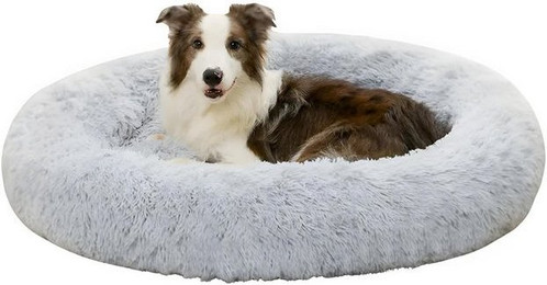Produktbild von HS.SUPPLY Donut-Hundebett rund flauschig weich mit rutschfester Unterseite