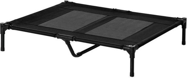 Produktbild von HT Tierbett Oxford Schwarz Hundeliege Erhöhtes Outdoor Hundebett