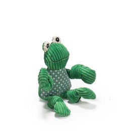 Produktbild von HuggleHounds Hundespielzeug aus Plüsch mit Knoten Frog Knottie Größe S - 1 Stk.