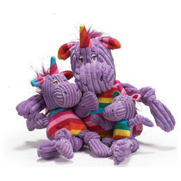 Produktbild von HuggleHounds Hundespielzeug Rainbow Unicorn Knottie, Größe: S
