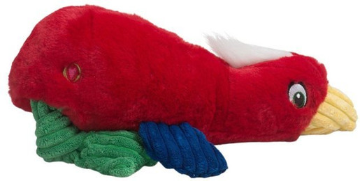 Produktbild von HuggleHounds Tierkuscheltier Hundespielzeug Fuzzy Flock Knotties Papagei