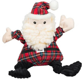 Produktbild von HuggleHounds Tierkuscheltier Hundespielzeug Santa Knottie Tartan Plaid Größe L