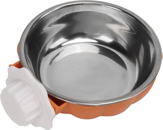 Produktbild von Hund Abnehmbarer Edelstahl Futterspender Kürbisform Hängender Hundenapf für Katzen Hunde Vögel Meerschweinchen orange