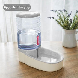 Produktbild von Hund Automatischer Haustierfutterautomat Katze Wasserspender Hundenapf Katzennapf Fütterung Wasser Fütterungsnapf Katzennapf Kombination Getreidelager Eimer gray water