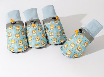 Produktbild von Hund Englisch Bedruckt Große Hundeschuhe Vier Jahreszeiten Atmungsaktiv Mittelgroßer und Großer Hund Außen Fußabdeckung Ein Paar 4 Haustierbedarf 2XL