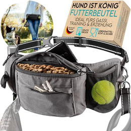 Produktbild von HUND IST KÖNIG Leckerlitasche für Hunde mit Kotbeutelspender und Handyfach