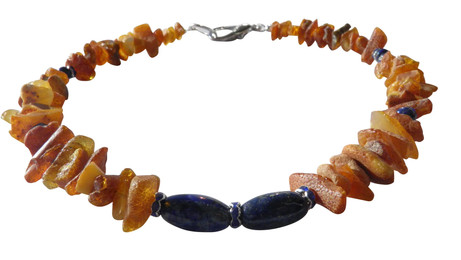 Produktbild von Hunde Bernsteinkette Lapislazuli Länge 43 cm