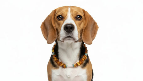 Produktbild von Hunde Bernsteinkette mit Bergkristall und Howlith Länge 41cm