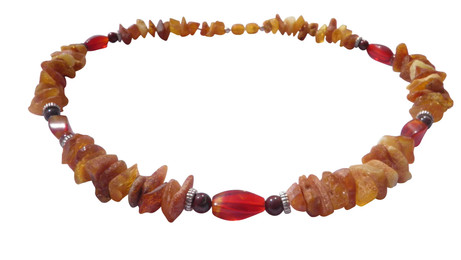 Produktbild von Hunde Bernsteinkette mit Jaspis und Achat Länge 51cm