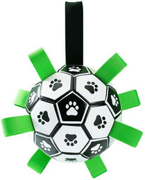 Produktbild von Hunde Fußball Spielzeug Bissfest Aufblasbar Interaktiv Molar Haustier Fußball Zerrspielzeug mit Riemen