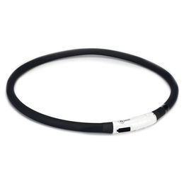 Hunde Leuchthalsband Silikon LED mit USB Nachladung Dogini schwarz - 1 Stk. – Bild 1 von 2