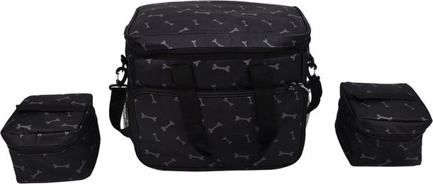 Produktbild von Hunde Reisetasche Oxford Stoff Multifunktions-Taschen Haustierfutter Windelträger mit 2 Aufbewahrungsbehältern