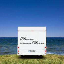 Produktbild von Hunde sind die besseren Menschen.. Autofolie Zitat