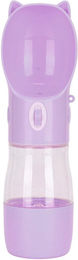 Produktbild von Hunde Wasserflasche Cartoon Auslaufsicher Tragbar Welpen Wasserspender mit Leckerli Futterbehälter für Haustier violett