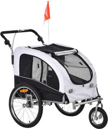 Produktbild von Hundeanhänger Fahrradanhänger Jogger 2-in-1 Weiß