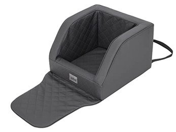 Produktbild von Hundeautositz aus Graphit Leder für kleine Hunde