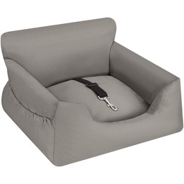 Produktbild von Hundeautositz Milow, gepolstert, mit Sicherheitsleine - grau