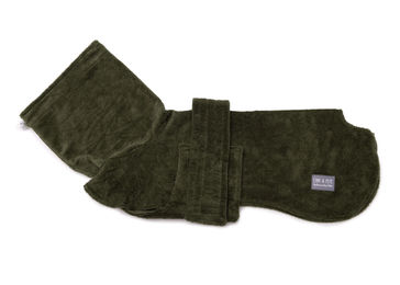Produktbild von Hundebademantel aus Bambusfaser Olive - XS
