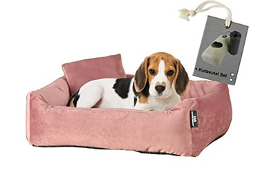 Produktbild von Hundebett Kuschelsofa M Rosé mit Hundekotbeutelset