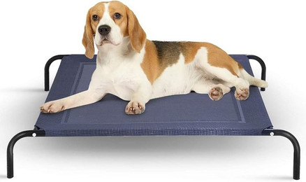 Produktbild von Hundebett Metall mit wasserfestem Textilbezug für Sommer