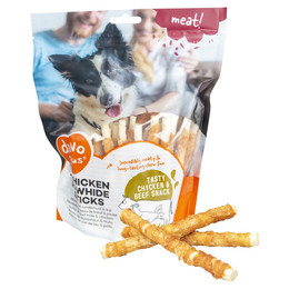 Produktbild von Hundefutter Leckerlis Rinderhaut & Huhn Stangen klein Duvoplus - 400 g