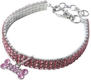 Produktbild von Hundehalsband Strassschmuck verstellbar rosa - 1 Stk.