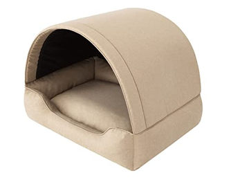 Hundehöhle Hundebett Katzenbett Beige 60x47 cm – Bild 1 von 8