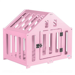 Produktbild von Hundehütte aus Holz, Hundekäfig, Tierhaus im edlen Design, komfortabel, indoor