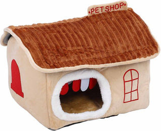 Produktbild von Hundehütte für den Innenbereich Abnehmbar Waschbar Weich Erhöhter Komfort Winter Warm Katzenhaus für Klein Mittel M braun