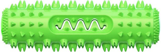 Produktbild von Hundekauspielzeug Interaktiver Spaß Zahnreinigung Weiche TPR Hundezahnbürste Hundespielzeug mit Quietscher für drinnen grün