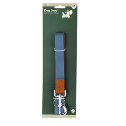 Produktbild von Hundeleine Deluxe blau M 120 cm PU-Leder Polyester Metall - 120 cm