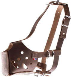 Produktbild von Hundemaulkorb aus Leder mit Kordel Martin Sellier Amstaff