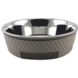 Produktbild von Hundenapf doppelwandig Futternapf Wassernapf aus Edelstahl 350 ml braun