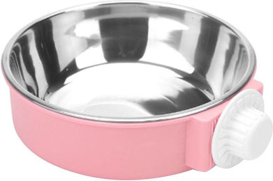 Produktbild von Hundenapf für Gitterbox Abnehmbarer Edelstahl Hängender Haustierkäfignapf Futter- und Wasserspender Hühnerstallbecher für