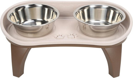 Produktbild von Hundenapf Tablett Haustier Esstisch Doppelter Edelstahlnapf Futterspender Rutschfester Haustiernapf