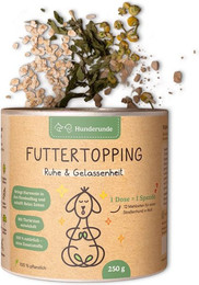 Produktbild von Hunderunde Futtertopping - Ruhe & Gelassenheit - Beruhigung für Hunde, Stressreduktion, Natürliche Kräuter, vegan