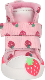 Produktbild von Hundeschuhe Rutschfest Atmungsaktiv Canvas Niedliche Erdbeer-Hundestiefel für Kleine Hunde Teddy Bichon 4