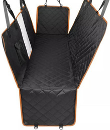 Produktbild von Hundesitzbezug großer Platz Auto-Rücksitzschutz faltbar wasserdicht kratzfest schwarz orange