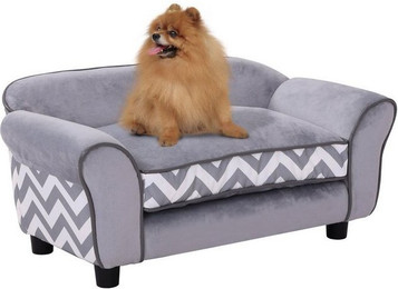 Produktbild von Hundesofa mit erhöhten Füßen und waschbarem Kissenbezug, Grau