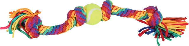 Produktbild von Hundespielzeug aus Seil mit Tennisball Zolux Rainbow