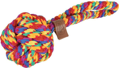 Produktbild von Hundespielzeug mit Ball aus Seil Zolux Rainbow