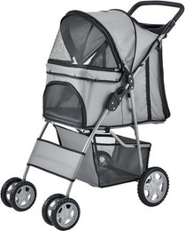 Produktbild von Hundewagen mit Regenschutz und Tasche Grau - 15 kg