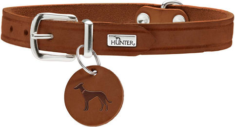 HUNTER Aalborg Hundehalsband aus Leder, cognac, 60 cm – Bild 1 von 9